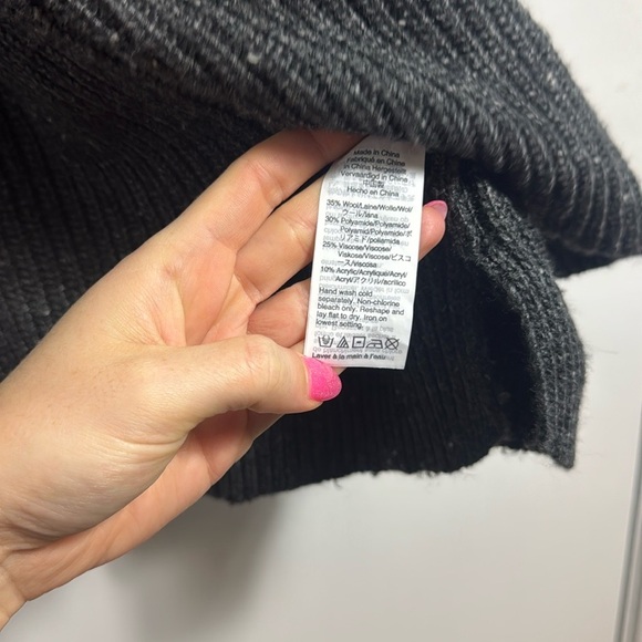 Madewell Curved-Hem Sweater Dress Gray Wool Blend Size XL Minimalist - Picture 11 of 14